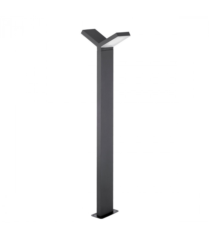 Park 2 Light Outdoor Bollard Aluminium Dark Grey LED 2x6W 522Lm 3000K IP54 AC Driver Included-1