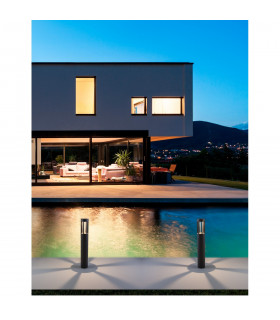 Devora Outdoor Bollard Dark Grey Aluminium Glass LED 8W 195Lm 3000K IP54-2