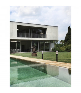 Stone Outdoor Bollard Black Aluminium LED E27 IP54-2