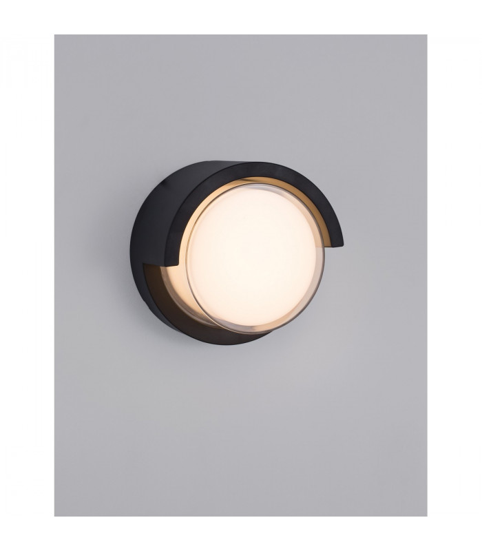 Max Outdoor Modern Wall Lamp Dark Grey ABS Clear White Acrylic LED 12W 1307Lm 3000K IP65-4