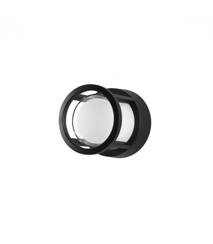 Agosto Round Outdoor Modern Wall Lamp Black Aluminium LED 6W 420Lm 3000K IP54-1