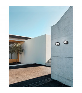 Agosto Round Outdoor Modern Wall Lamp Black Aluminium LED 6W 420Lm 3000K IP54-2