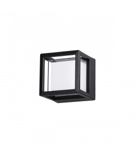 Agosto Square Outdoor Modern Wall Lamp Black Aluminium LED 6W 420Lm 3000K IP54-1