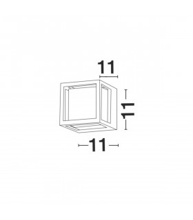 Agosto Square Outdoor Modern Wall Lamp Black Aluminium LED 6W 420Lm 3000K IP54-2