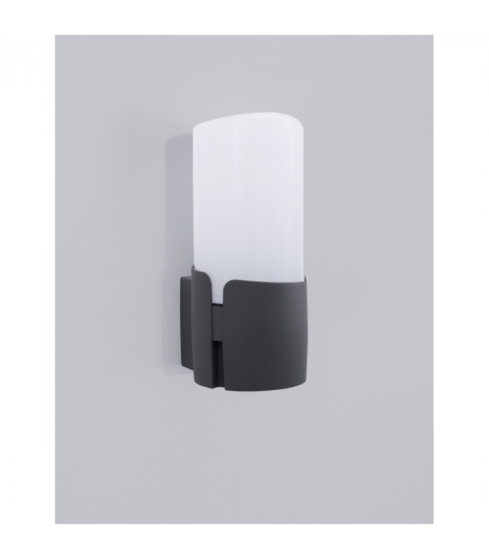 Pyro Outdoor Modern Wall Lamp Dark Grey Aluminium White Acrylic LED E27 IP54-3