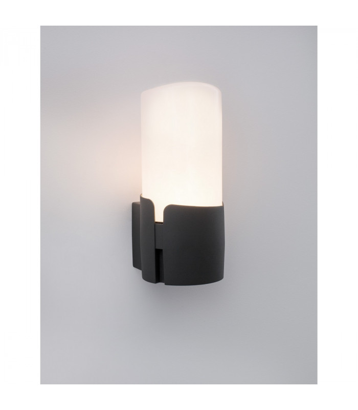 Pyro Outdoor Modern Wall Lamp Dark Grey Aluminium White Acrylic LED E27 IP54-4