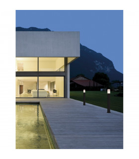 Pyro Outdoor Bollard Dark Grey Aluminium White Acrylic LED E27 IP54-2