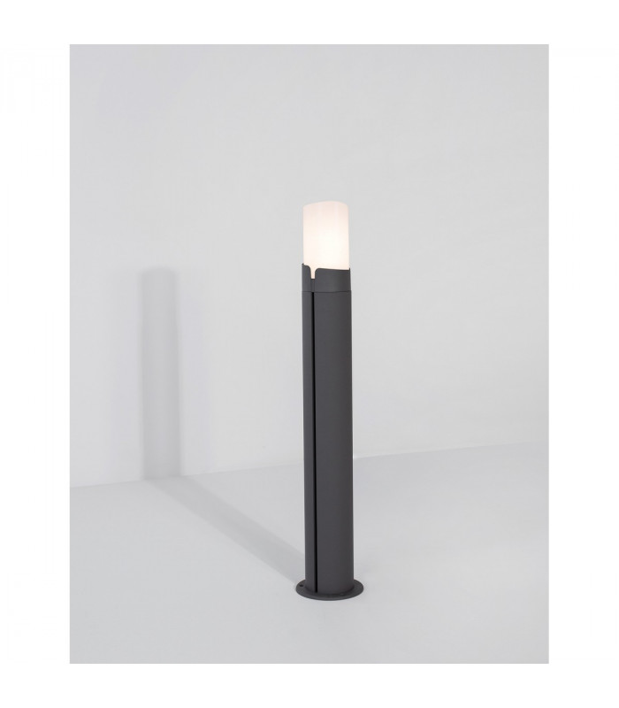 Pyro Outdoor Bollard Dark Grey Aluminium White Acrylic LED E27 IP54-4
