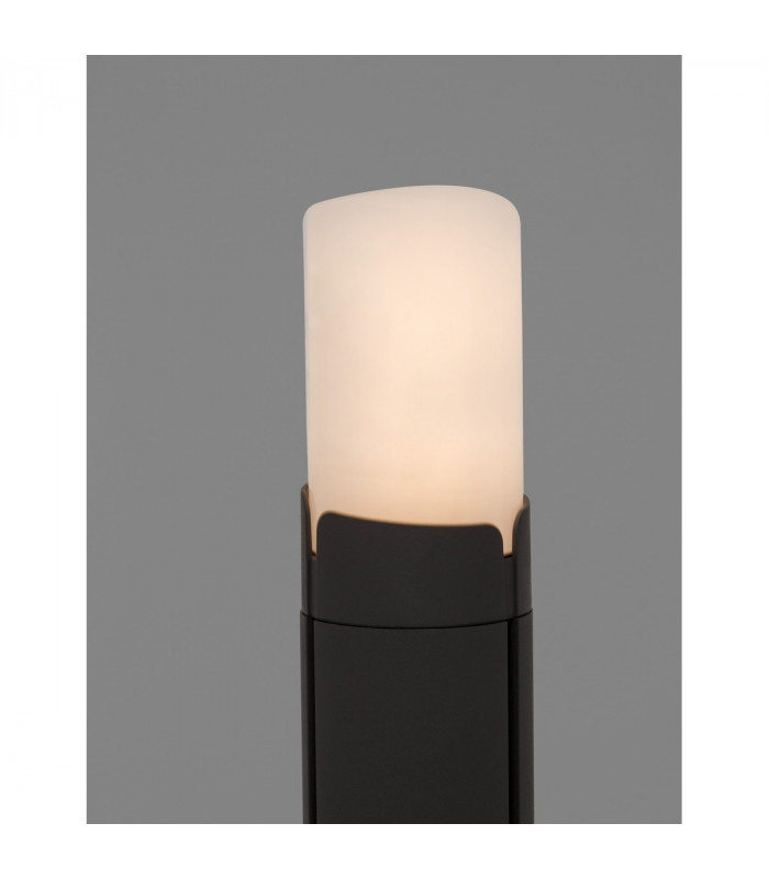Pyro Outdoor Bollard Dark Grey Aluminium White Acrylic LED E27 IP54-5
