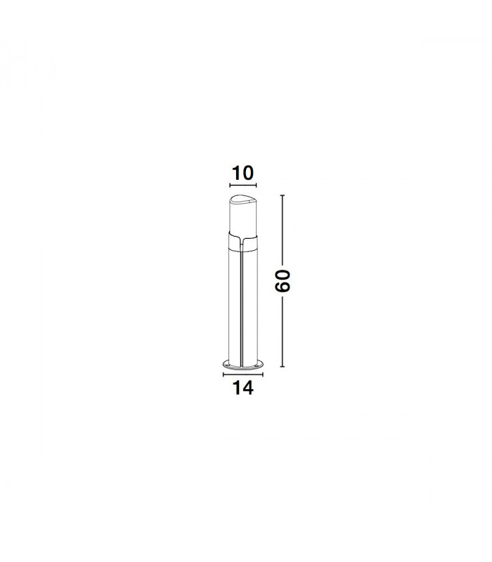 Pyro Outdoor Bollard Dark Grey Aluminium White Acrylic LED E27 IP54-6