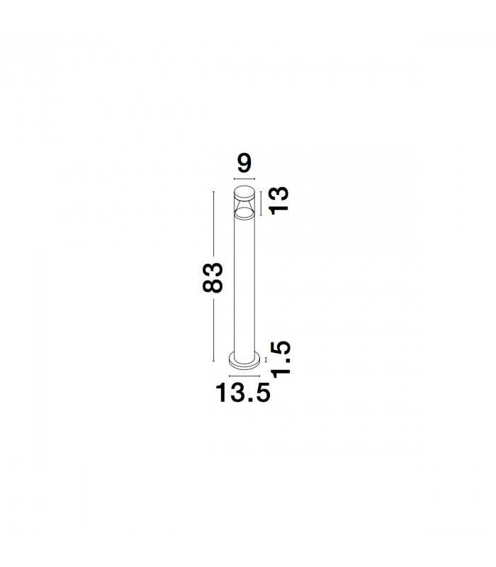 Rock 83cm Outdoor Bollard Sandy Black Aluminium Silver Aluminium LED 8W 937Lm 3000K IP65-5