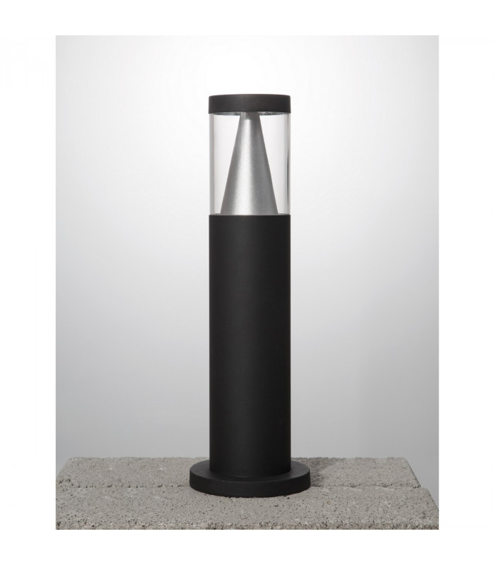 Rock 42cm Outdoor Bollard Sandy Black Aluminium Silver Aluminium LED 8W 937Lm 3000K IP65-3