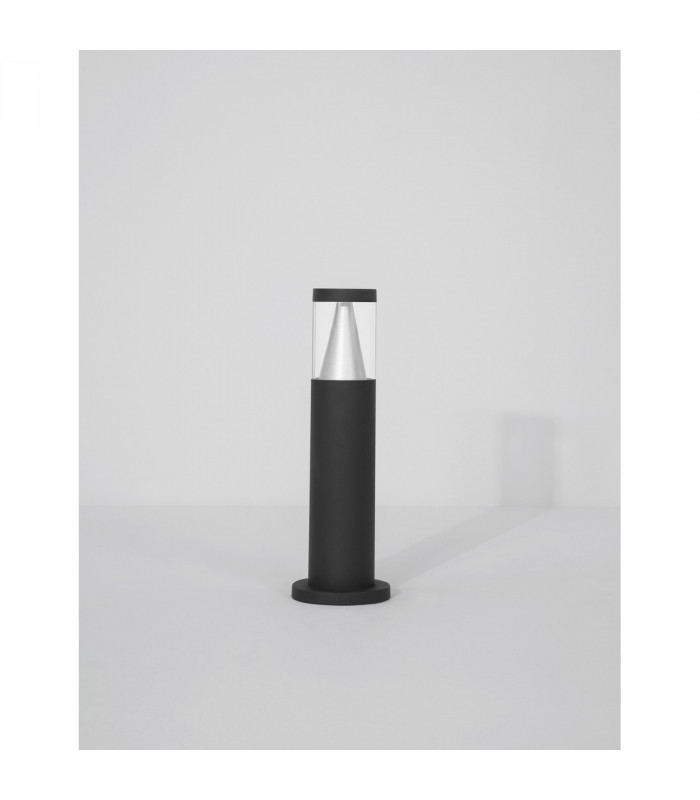 Rock 42cm Outdoor Bollard Sandy Black Aluminium Silver Aluminium LED 8W 937Lm 3000K IP65-4