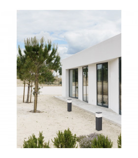 Ferron 50cm Outdoor Bollard Dark Grey Aluminium Clear LED E27 IP65-2