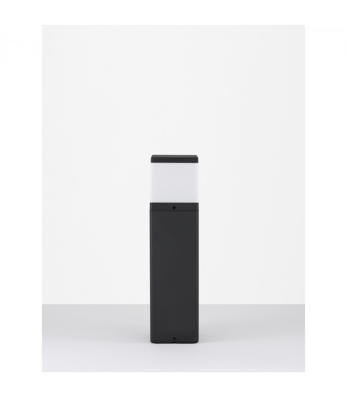 Ferron 50cm Outdoor Bollard Dark Grey Aluminium Clear LED E27 IP65-4