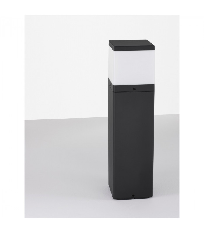 Ferron 50cm Outdoor Bollard Dark Grey Aluminium Clear LED E27 IP65-8