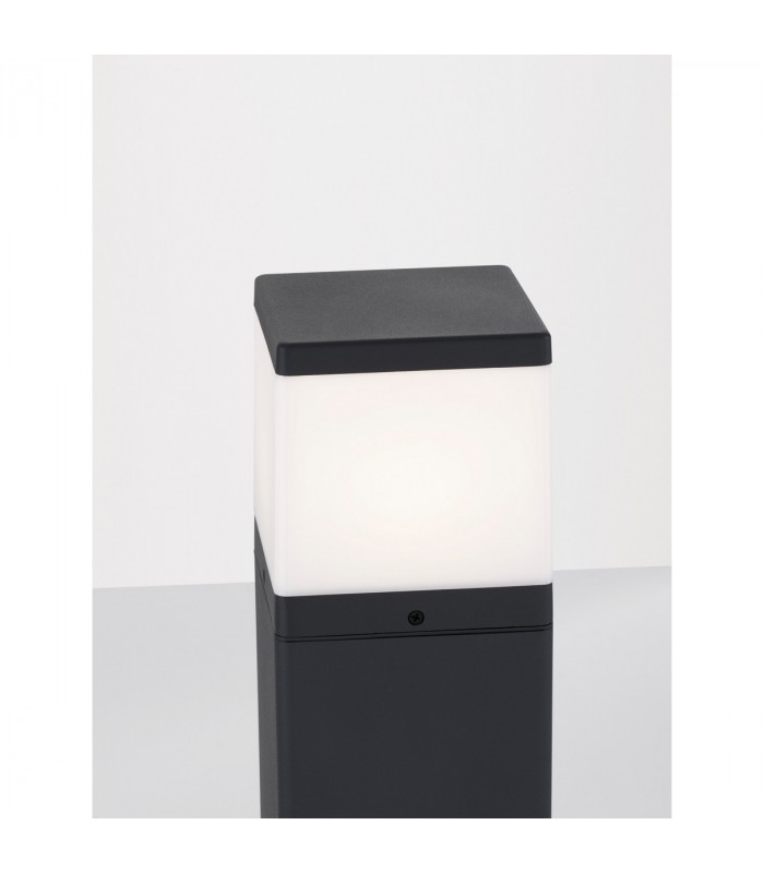 Ferron 50cm Outdoor Bollard Dark Grey Aluminium Clear LED E27 IP65-10