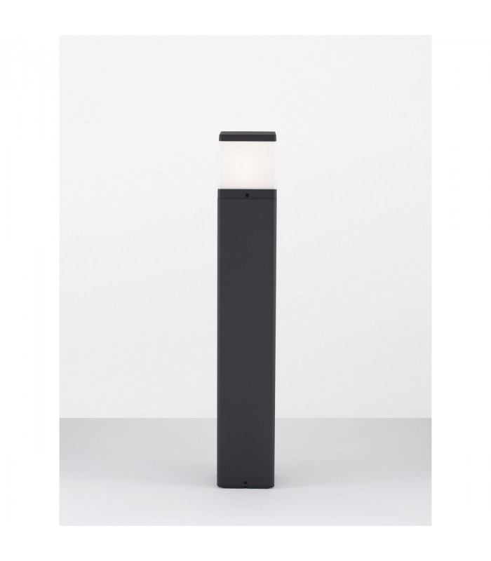 Ferron 80cm Outdoor Bollard Dark Grey Aluminium Clear LED E27 IP65-6