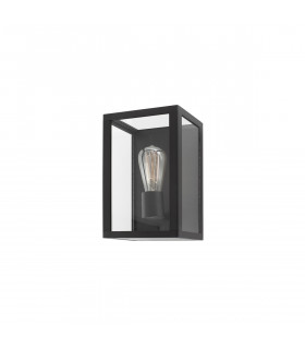 Zest Outdoor Wall Lantern Black Aluminium Clear Glass LED E27 IP54-1