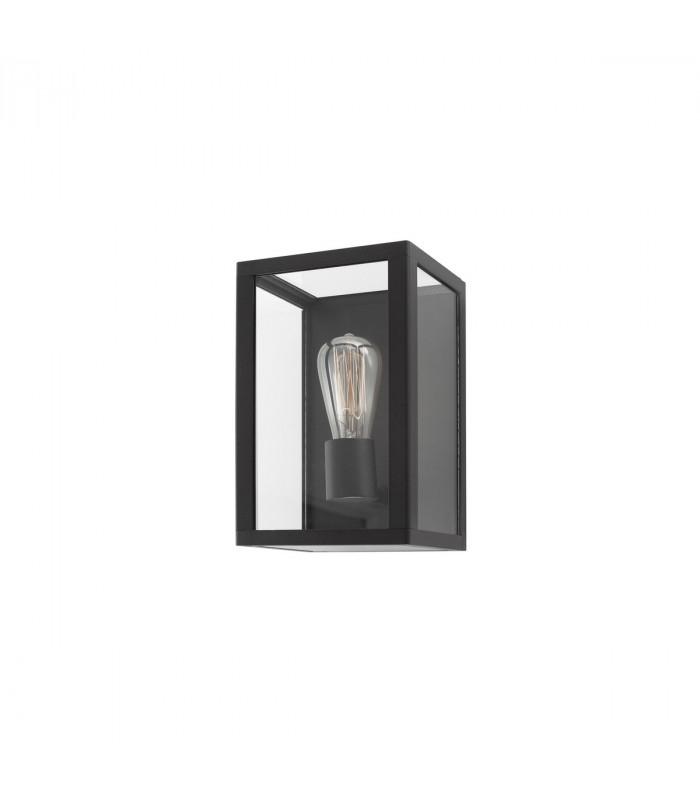 Zest Outdoor Wall Lantern Black Aluminium Clear Glass LED E27 IP54-1
