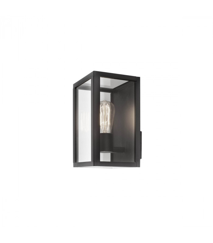 Zest Outdoor Wall Lantern Black Aluminium Clear Glass LED E27 IP54-3