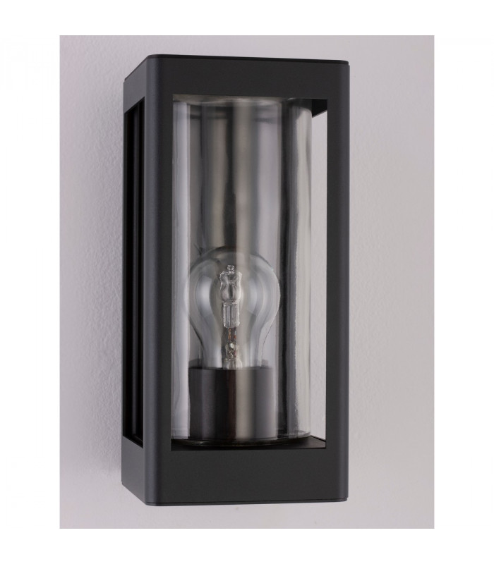 Figo Outdoor Wall Lantern Dark Grey Aluminium Clear Glass LED E27 IP54-4