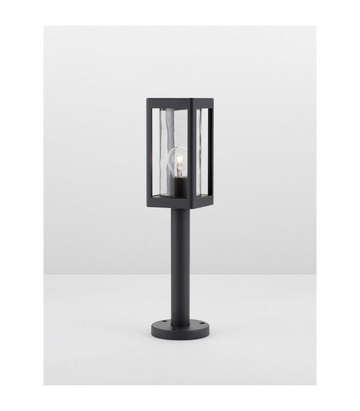 Figo Outdoor Bollard Dark Grey Aluminium Clear Glass LED E27 IP54-4