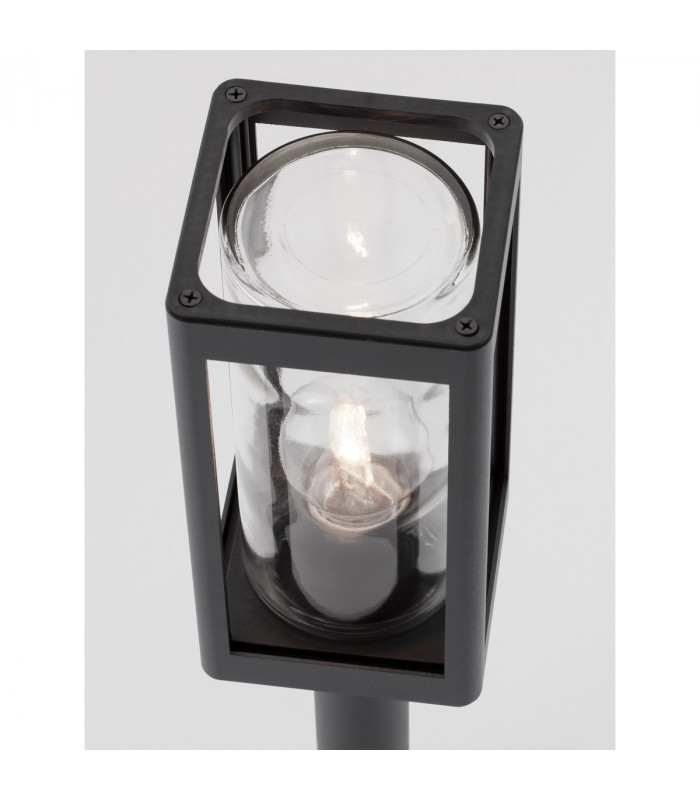 Figo Outdoor Bollard Dark Grey Aluminium Clear Glass LED E27 IP54-10