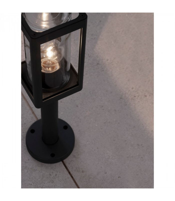 Figo Outdoor Bollard Dark Grey Aluminium Clear Glass LED E27 IP54-12