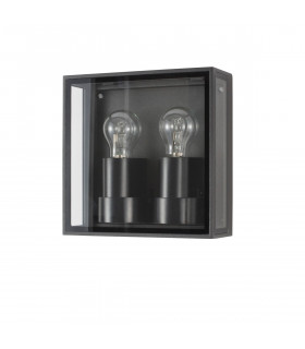 Sorren Twin Outdoor Wall Lantern Anthracite Aluminium Clear Glass LED E27 IP65-1