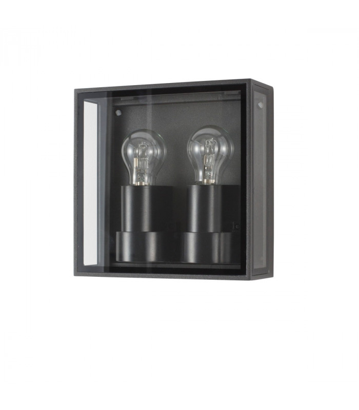 Sorren Twin Outdoor Wall Lantern Anthracite Aluminium Clear Glass LED E27 IP65-1