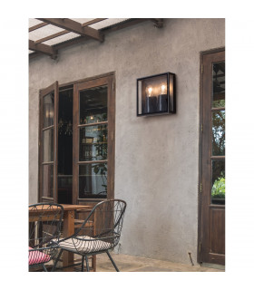 Sorren Twin Outdoor Wall Lantern Anthracite Aluminium Clear Glass LED E27 IP65-2
