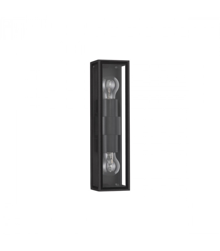 Regina 2 Light Outdoor Wall Lantern Anthracite Aluminium Clear Glass LED E27 IP65-1