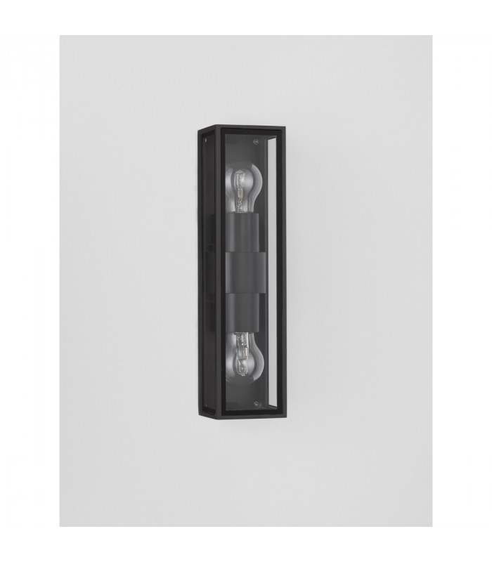 Regina 2 Light Outdoor Wall Lantern Anthracite Aluminium Clear Glass LED E27 IP65-3