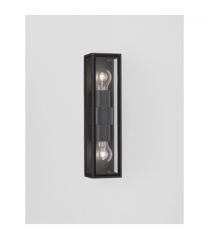 Regina 2 Light Outdoor Wall Lantern Anthracite Aluminium Clear Glass LED E27 IP65-4