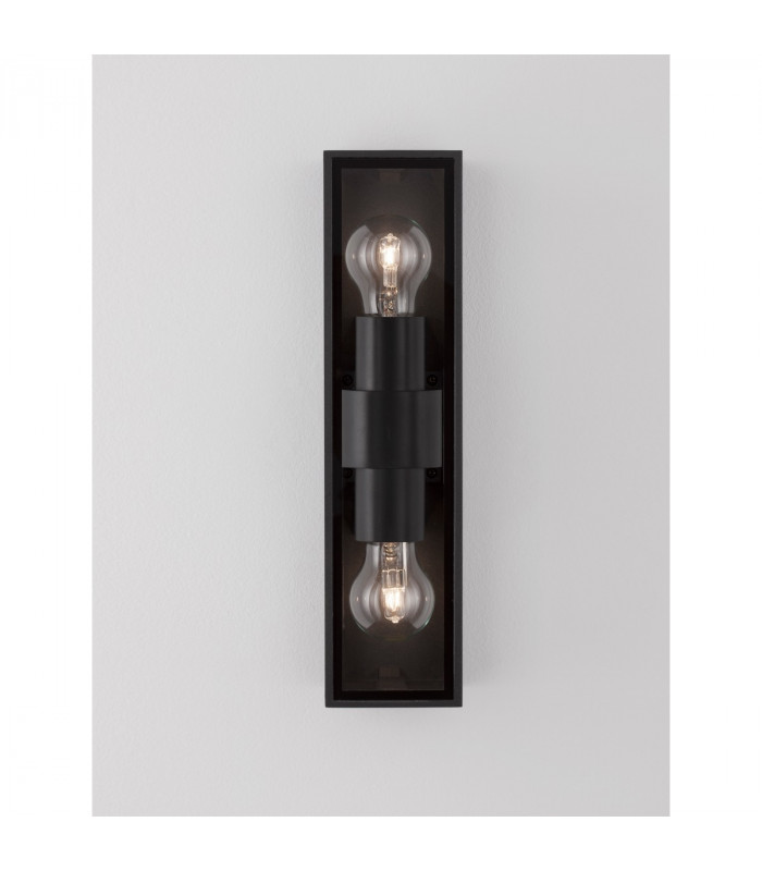 Regina 2 Light Outdoor Wall Lantern Anthracite Aluminium Clear Glass LED E27 IP65-6