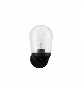 Omika Outdoor Globe Wall Lamp Dark Grey Aluminium Clear Glass LED E27 IP54-1