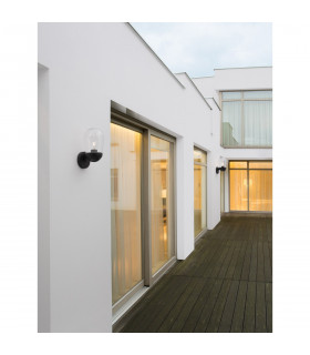 Omika Outdoor Globe Wall Lamp Dark Grey Aluminium Clear Glass LED E27 IP54-2