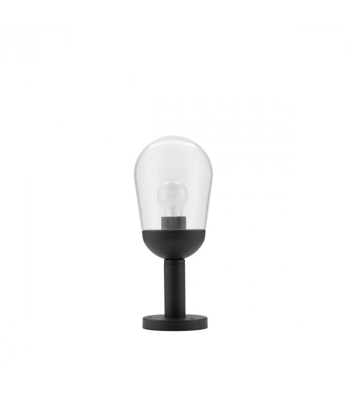 Omika Outdoor Pedestal Light Dark Grey Aluminium Clear Glass LED E27 IP54-1