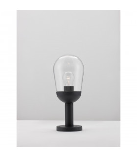 Omika Outdoor Pedestal Light Dark Grey Aluminium Clear Glass LED E27 IP54-2