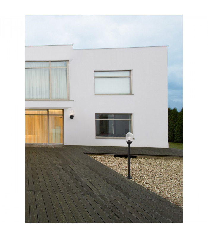Omika Outdoor Bollard Dark Grey Aluminium Clear Glass LED E27 IP54-2