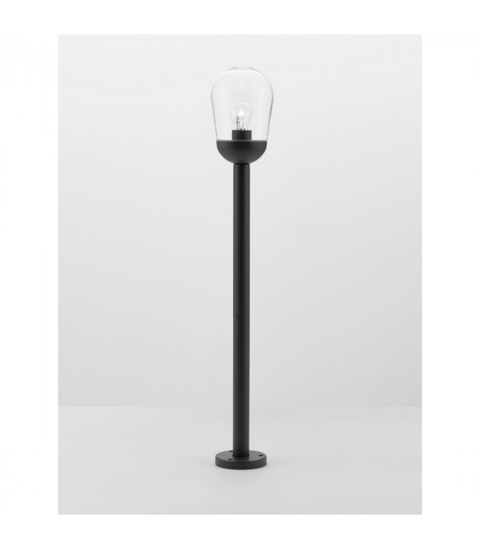 Omika Outdoor Bollard Dark Grey Aluminium Clear Glass LED E27 IP54-4