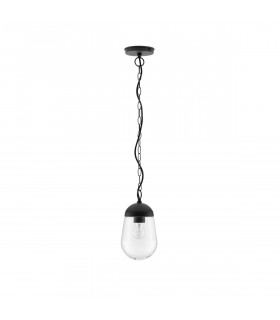 Omika Globe Pendant Ceiling Light Dark Grey Aluminium Glass LED E27 110-240 Volt IP54-1