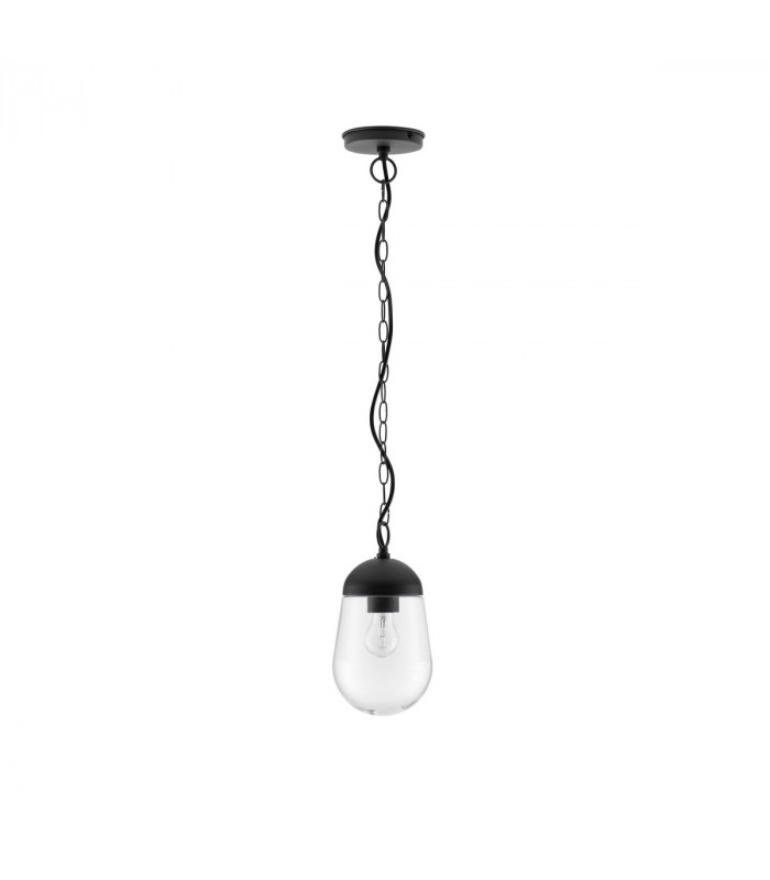 Omika Globe Pendant Ceiling Light Dark Grey Aluminium Glass LED E27 110-240 Volt IP54-1