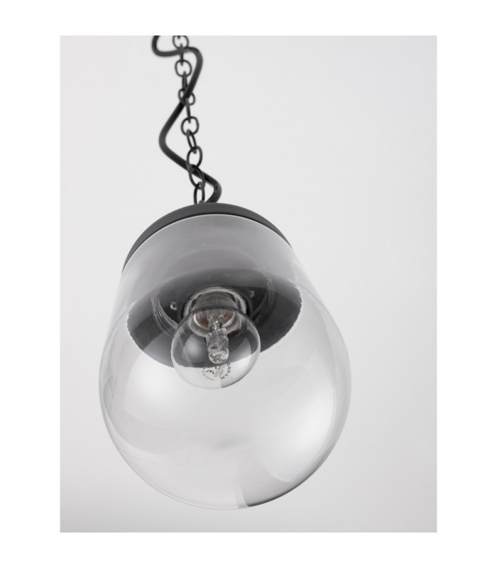 Omika Globe Pendant Ceiling Light Dark Grey Aluminium Glass LED E27 110-240 Volt IP54-6