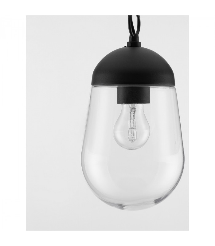 Omika Globe Pendant Ceiling Light Dark Grey Aluminium Glass LED E27 110-240 Volt IP54-7