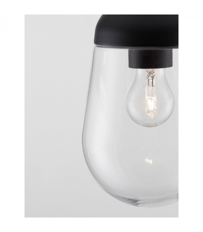 Omika Globe Pendant Ceiling Light Dark Grey Aluminium Glass LED E27 110-240 Volt IP54-8