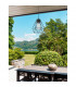 Isidora Wire Frame Pendant Ceiling Light Black Aluminium Clear Glass LED E27 IP54-2