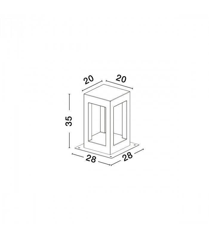 Bev Outdoor Pedestal Light Grey Cement Glass LED 5W 200Lm 3000K IP65-6