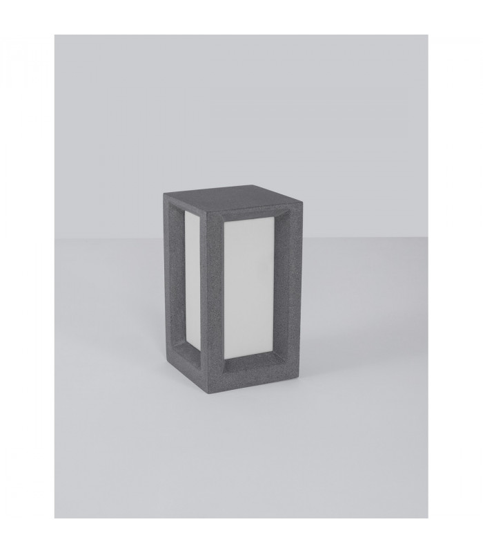 Castro Outdoor Pedestal Light Grey Sandstone LED E27 IP65-3